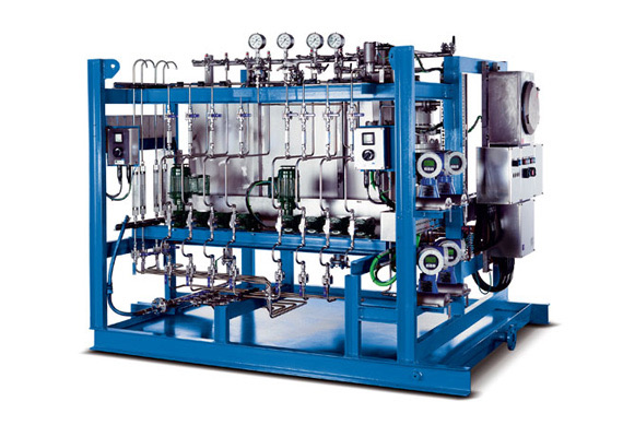 Skid de processo com instrumentação
