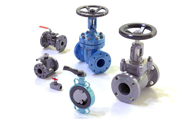 Conjunto de válvulas industriais